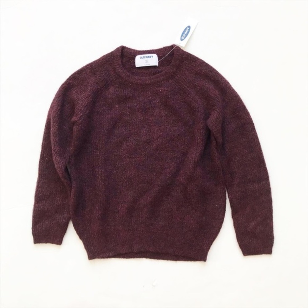 Old Navy NWT dark wine soft knit sweater S(6/7Y)
